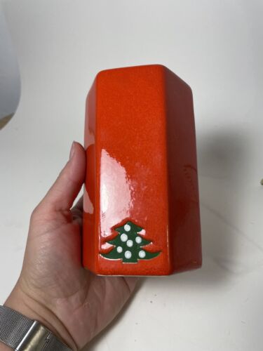 Waechtersbach Red Christmas Tree Votive Candle Holder Octagon West Germany 5.5 - Picture 3 of 6