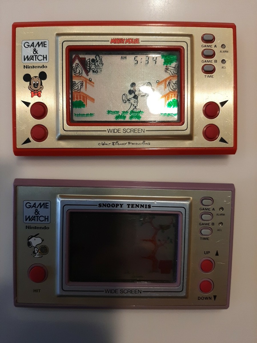 【aoi】2作品 Snoopy＆ MickeyMouse Vintage Nintendo Game & Watch Mickey Mouse & snoopy lot of 2 both