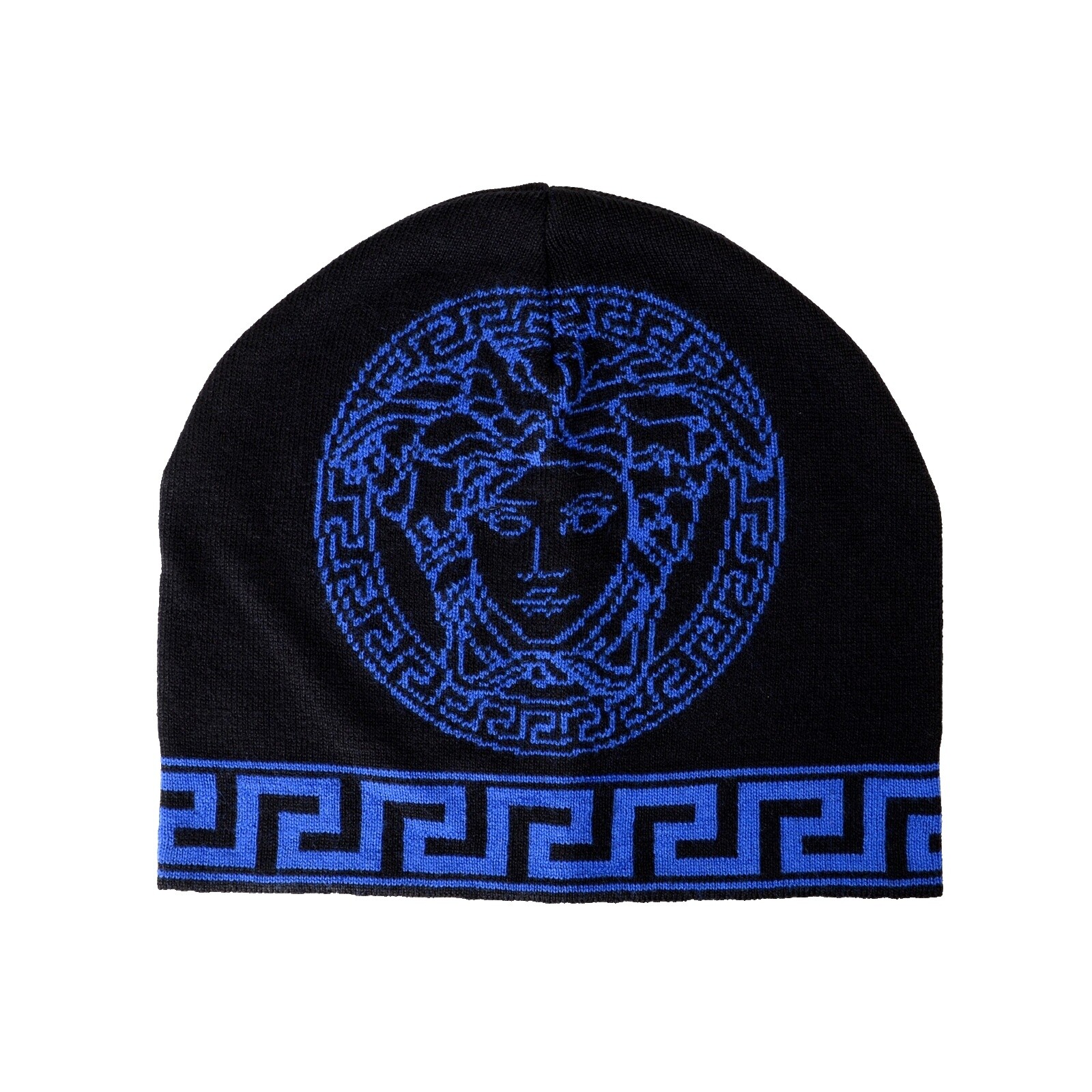 Versace Rainbow Logo Beanie Black ベルサーチ Men's Designer Hats: Beanies & Gloves | VERSACE
