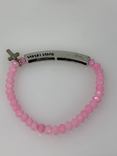Youth Metal Monk Bracelet Beaded First Communion "I Am Loved" Pink - Picture 5 of 6