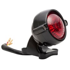 Rücklicht schwarz LED Motorrad Bremslicht Round Classic Style Chopper Bobber