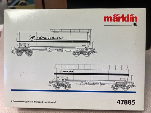 MARKLIN HO 47885 SET CON 2 CARRI CISTERNA FRANCESI SNCF IN SCATOLA ORIGINALE - Imagen 2 de 2