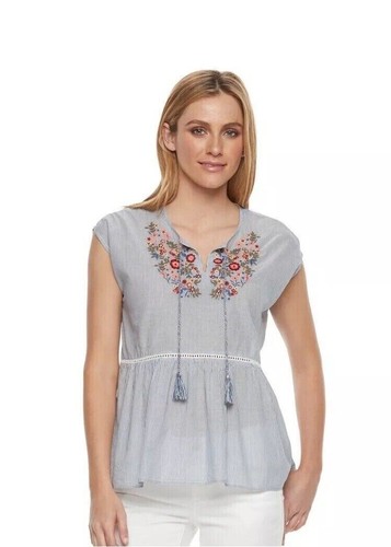 SONOMA Goods For Life TOP Size: MEDIUM (8 - 10) New SHIP FREE Cotton BLOUSE