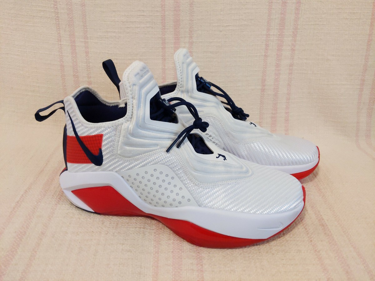 Nike LeBron Soldier 14 USA White Red Blue USA CK6024 100 Men Shoe