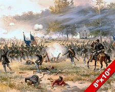 BATTLE OF ANTIETAM PAINTING US AMERICAN CIVIL WAR ART REAL CANVAS PRINT