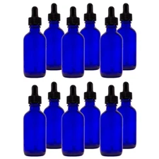 2 fl oz Cobalt Blue Glass Bottle w/ Glass Dropper