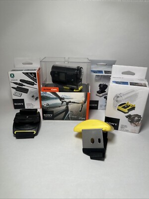 SONY HDR-AS20 Action Cam Black 11.9MP WiFi W/ Extra Accessories
