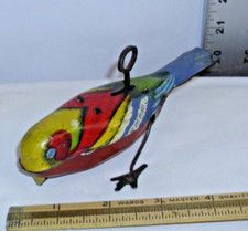 HOPPING PECKING YELLOW HEAD BIRD TIN WIND UP ANIMATED TOY 1927 WORKS