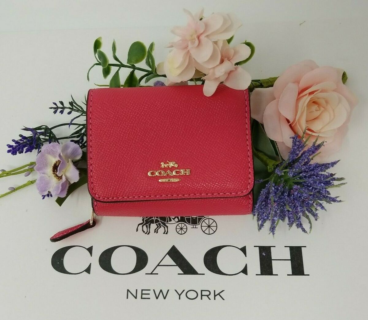 New Coach Authentic Pink Flowers Wallet