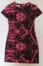 BY JOHNNY Womens Black/Pink Abstract Print Dress Size 6 BNWT