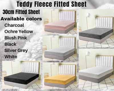 Teddy Fleece Spannbettlaken Premium Thermo Warm & Kuschelig Bettwäsche In Alle Größen