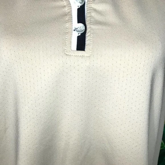 Camiseta sin mangas polo ventilada IZOD para mujer LG beige crudo golf fresco XFG Foto 3 de 4