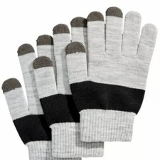 INC International Concepts-Pair 1-Knit Gloves SET-Gray-PHONE FRIENDLY-NWT