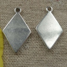 Free Ship 100 pcs tibetan silver rhombus charms 24x14mm L-4367