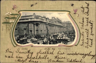 LONDON ~1902 Bank of England Vintage Postcard Postkarte Ansichtskarte gelaufen