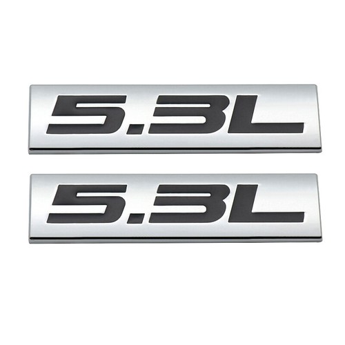 2x Chrome Black 5.3L Emblem 5.3 Logo Car Side Badge Metal Sticker Sport ...