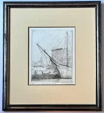 Vintage Print, Don Swann "The Lumber Boat" a7/300, plate restrike, Maryland