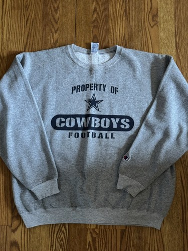 VINTAGE DALLAS COWBOYS Champion "Property Of Cowboys Football" Sweatshirt LARGE