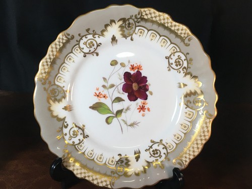 Mid-19th Century Hand-Painted Floral Plates (Set of 4) Worcester? - Picture 2 of 11