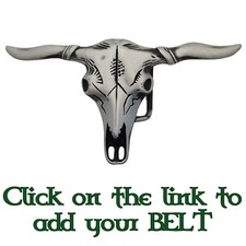 Longhorn Western Belt Buckle USA Cowboy Rodeo Bull Texas Biker chrome.
