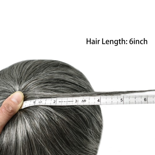 Mens Toupee Human Hair Systems Full Poly Thin Skin Hair Piece Replacement System - Picture 75 of 159