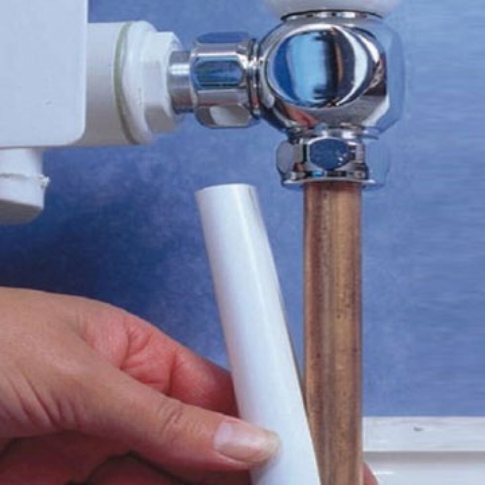 Radiator Pipe Covers Sleeve 15mm White Snap Around Easy Tidy Plastic