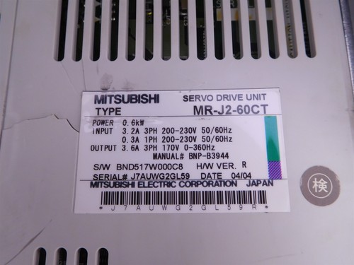 Mitsubishi MR-J2-60CT Servo Drive Unit PARTS/REPAIR (S9) - Picture 5 of 6