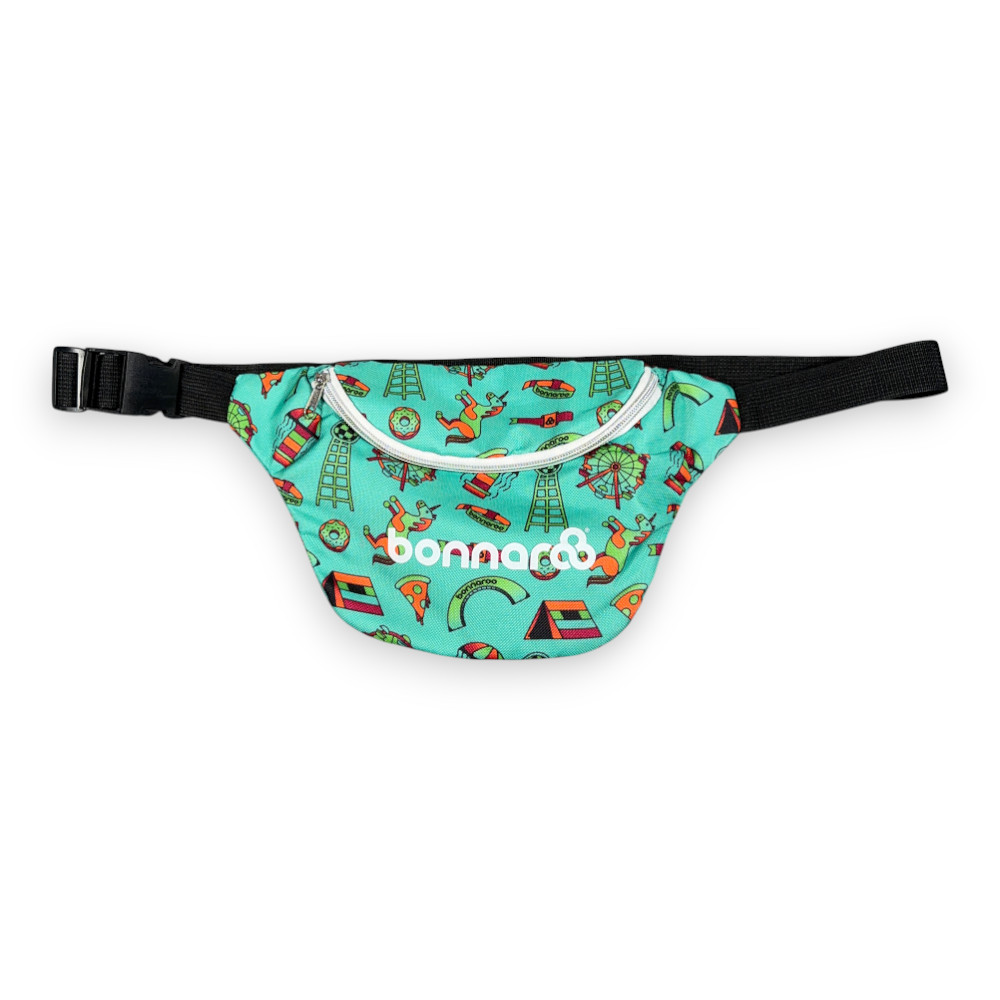 Bonnaroo bag green waist fanny pack adjustable strap music festival merch gear