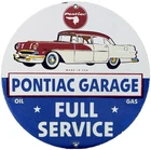 VINTAGE PONTIAC SERVICE PORCELAIN SIGN DEALERSHIP GAS STATION MOTOR OIL GARAGE
