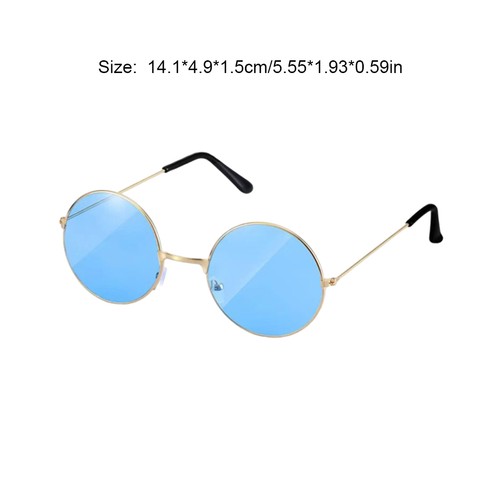 Retro Round Hippie Sunglasses For Novelty And Party Shows Blue Anti-corrosion - Picture 2 of 6