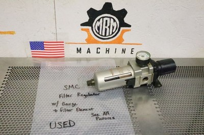 SMC Filter Regulator W/ Filter Element & Gauge Used Warranty See All Pictures