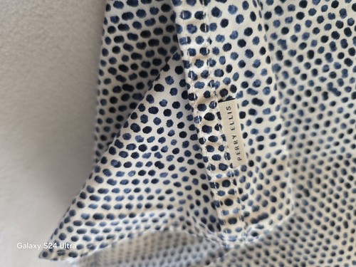 Perry Ellis Slim Fit Long Sleeve Dress Shirt Mens Size Large Cotton Dot Print - Picture 8 of 15
