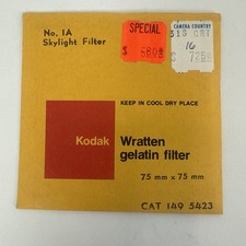 Kodak Wratten No. IA Gelatin Filter 75mmx75mm 3X3" CAT 149 5423 New Sealed Look
