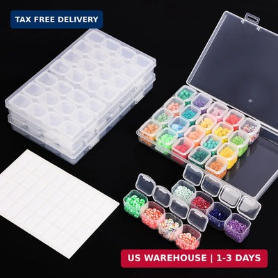 SGHUO Diamond Art Painting Bead Storage 3 Pack 28 Grids Diamond Art Accessories