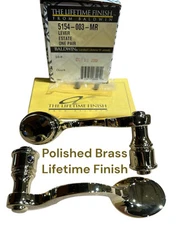 Baldwin Estate 5154-003-MR Passage Door Lever Handle Pair Polished Brass NOS