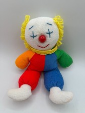 Eden Clown Plush Colors Plastic Nose Red Blue Green Orange Yellow No Tush Tag