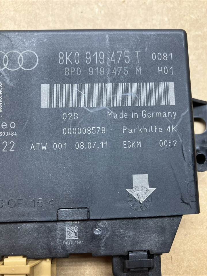 Módulo de control de distancia de asistencia de estacionamiento PDC 8K0919475T AUDI A4 A5 S5 Q5 2009-2013 Foto 2 de 3