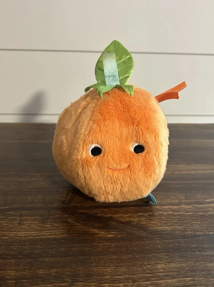 Orange Fruit Play Rattle with Slices Stuffed Animal Plush 6” Manhattan Toy Co - Image 2 of 4