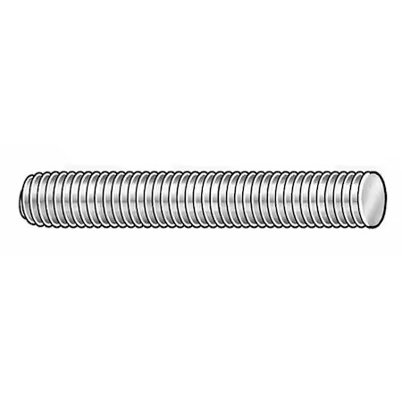 Zoro Select 3621 Fully Threaded Rod, 3/4"-10, 12 In, Steel, Grade 2, Zinc, 3621
