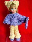 Vintage Barbie's little sister BLONDE TUTTI in A OOAK CROCHETED SET + BIKE