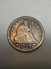 1854 SEATED LIBERTY SILVER QUARTER UNITED STATES COIN NO RESERVE