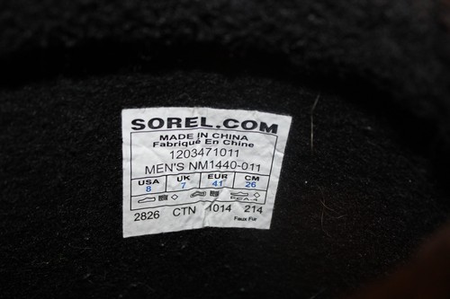 SOREL CARIBOU INSULATED WATERPROOF BLACK MEN'S WINTER BOOTS SIZE 8 - Picture 4 of 5