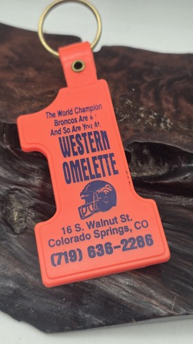 Vintage Western Omelette ( Broncos ) #1 Keychain Key Ring Colorado 