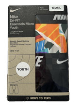 Nike Dri-Fit Essentials Micro Youth Large Long Boxer Brief Black/White/Gray SHR