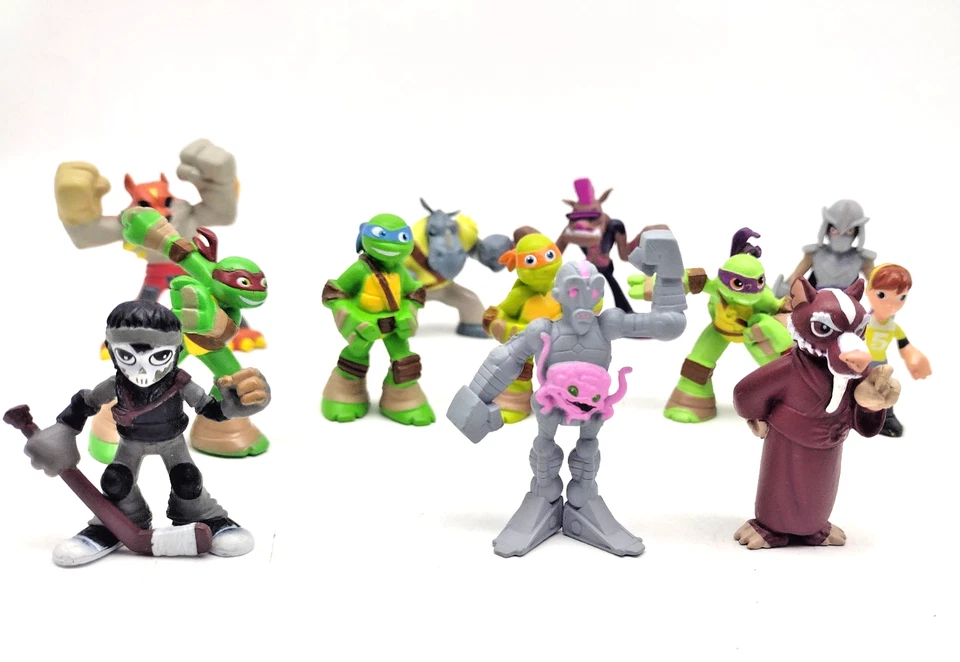 Lote de 12 mini figuras de héroes de media cáscara de tortugas ninja mutantes adolescentes TMNT Foto 2 de 4