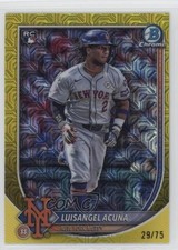 2025 Bowman Mega Box Chrome Yellow Mojo Refractor 29/75 Luisangel Acuna #83 16z7