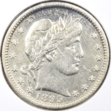 1895-O BARBER QUARTER ~ SHARP STRIKE AU/BU ABOUT UNCIRCULATED!