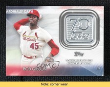 2021 Topps 70th Anniversary Manufactured Logo Bob Gibson Patch HOF READ 0l2
