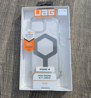 UAG iPhone 15 Case 6.1'' 2023 Plyo Ice/Grey, Built-in Magnet Rugged Cover