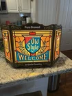VINTAGE 1975 HEILEMAN’S OLD STYLE BEER STAINED GLASS PLASTIC LIGHT-UP SIGN Rare